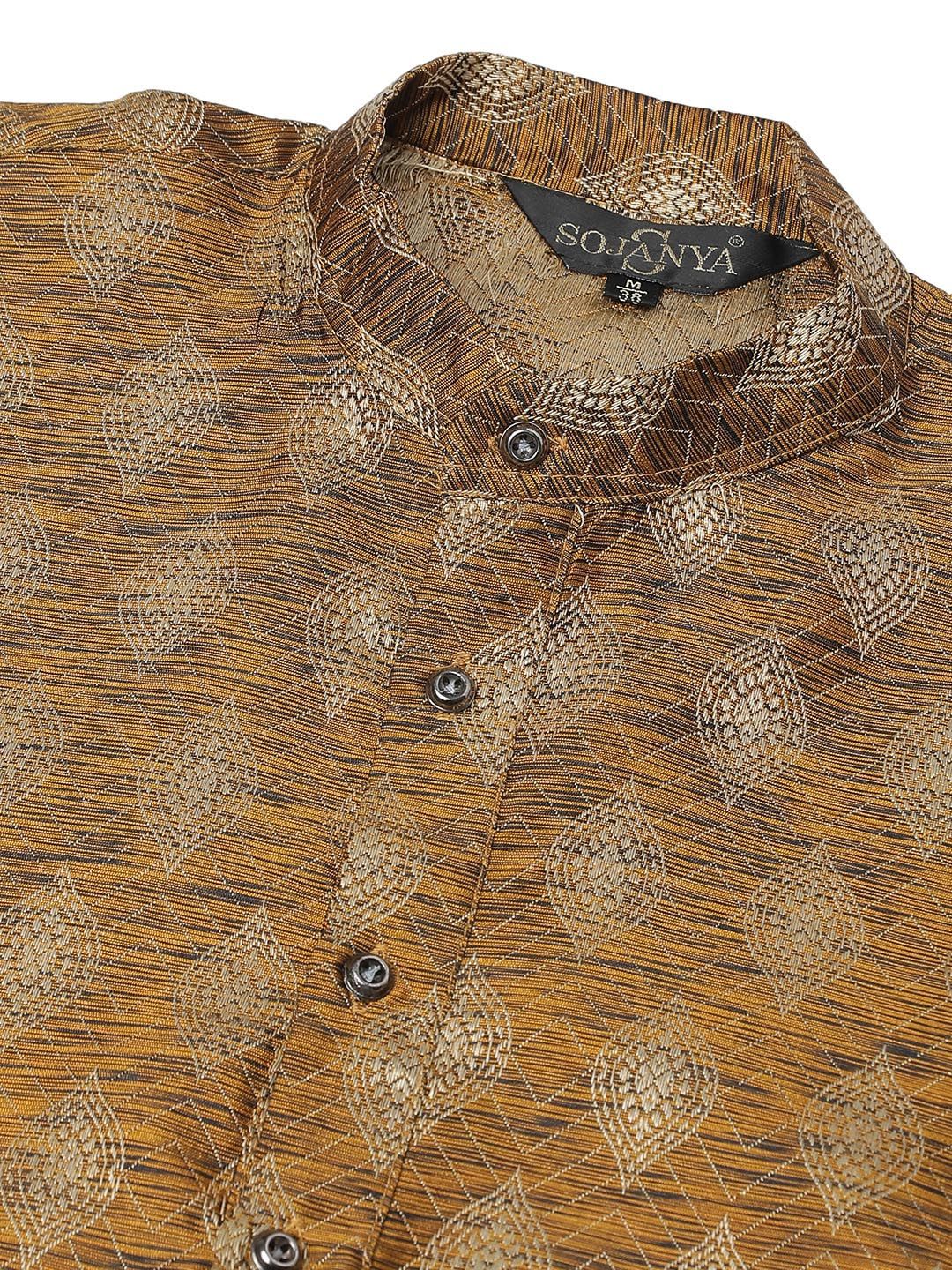 SOJANYA Men Woven Design Jacquard Straight Kurta
