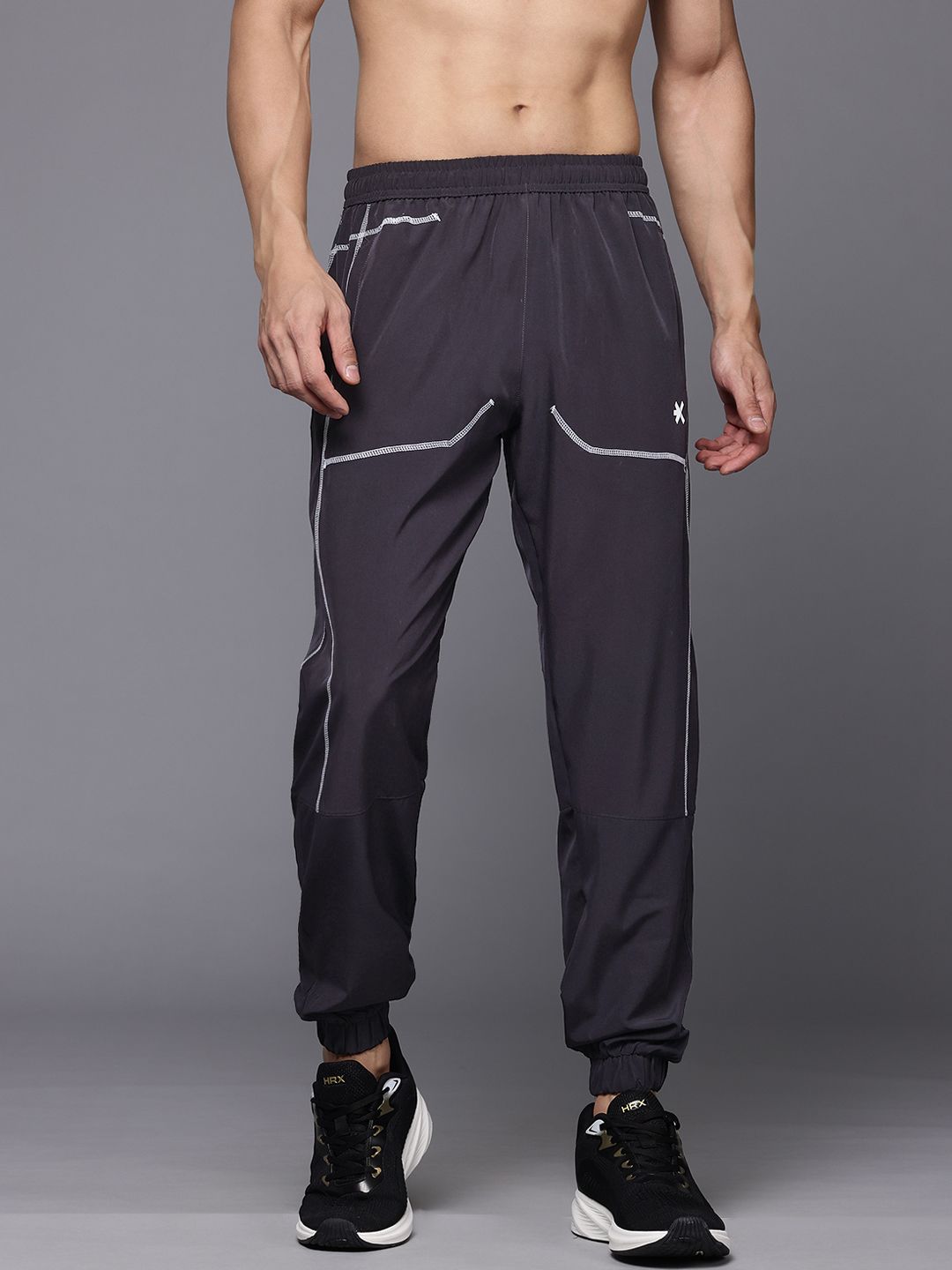 HRX by Hrithik Roshan Men Mid-Rise Training Joggers with Reflective Stripes
