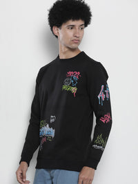 The Indian Garage Co Men Black Printed Sweatshirt