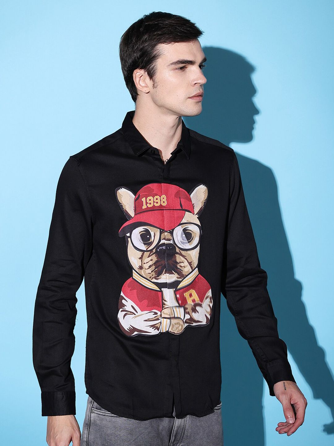The Indian Garage Co Slim Fit Graphic Opaque Printed Cotton Party Shirt