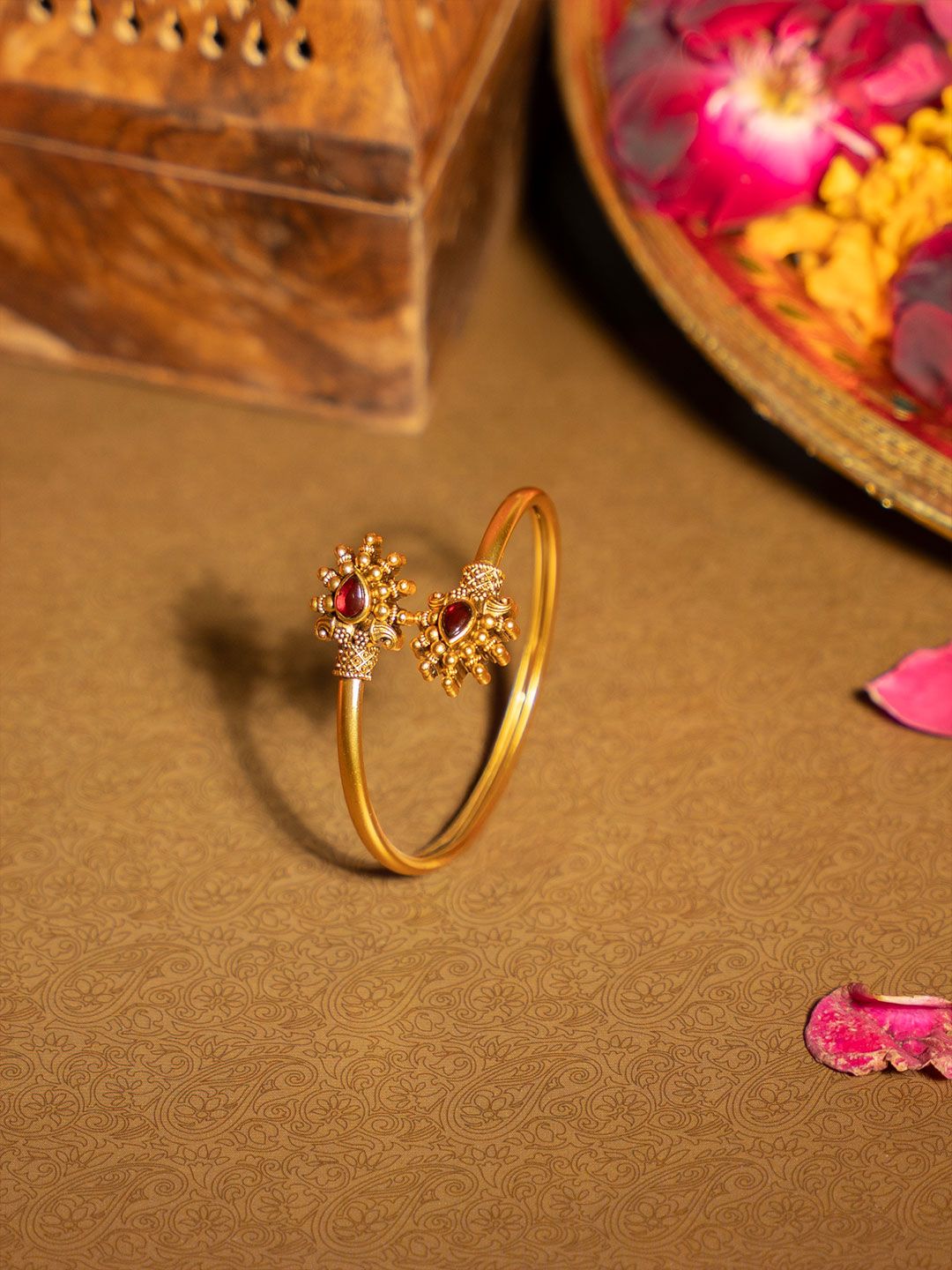 PANASH Wanita Loyang Bersalut Emas Gelang Gaya Bangle