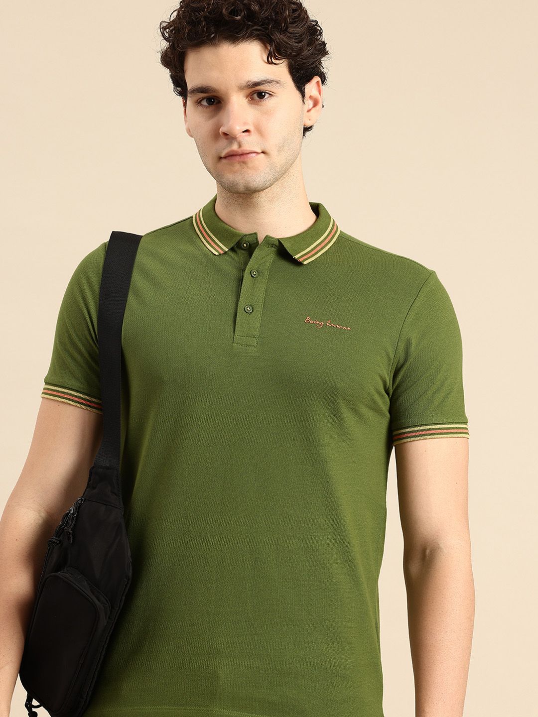 Menjadi t-shirt kapas polo manusia polo manusia