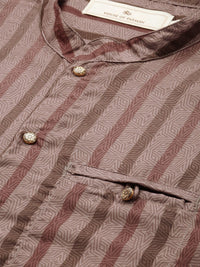 House of Pataudi Ethnic Motifs Printed & Striped Rozana Kurta