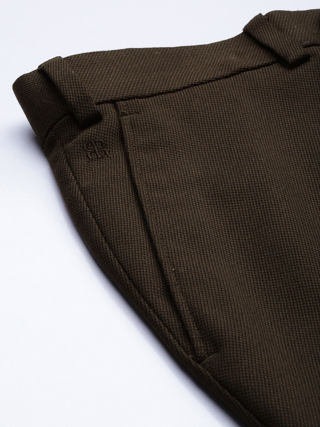Raymond Men Brown Flat-Front Solid Formal Trousers