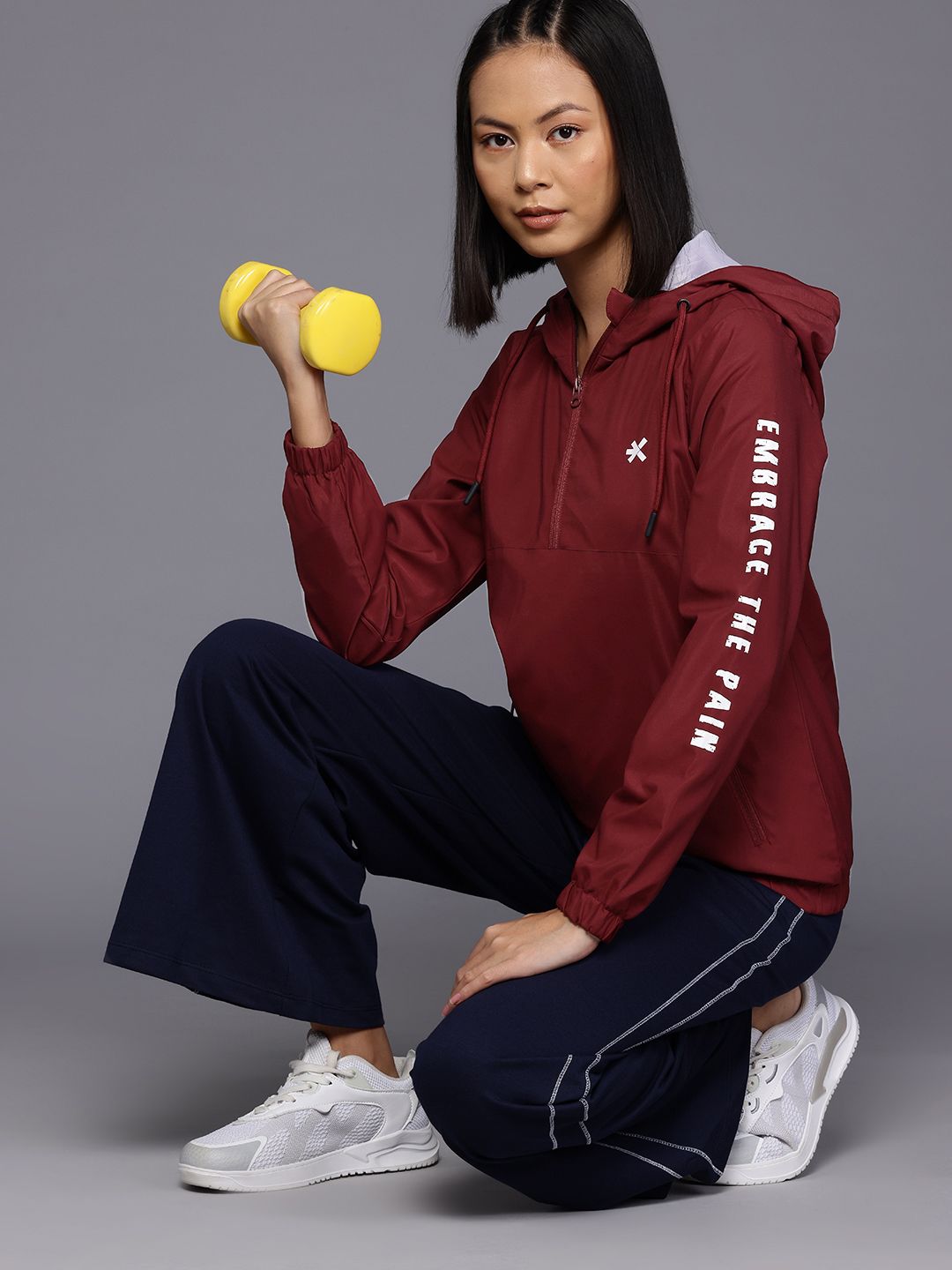 HRX by Hrithik Roshan Rapid-Dry Typography Print Hooded Training Tailored Jacket