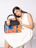 ZOUK Abstract Printed Structured Handheld Bag