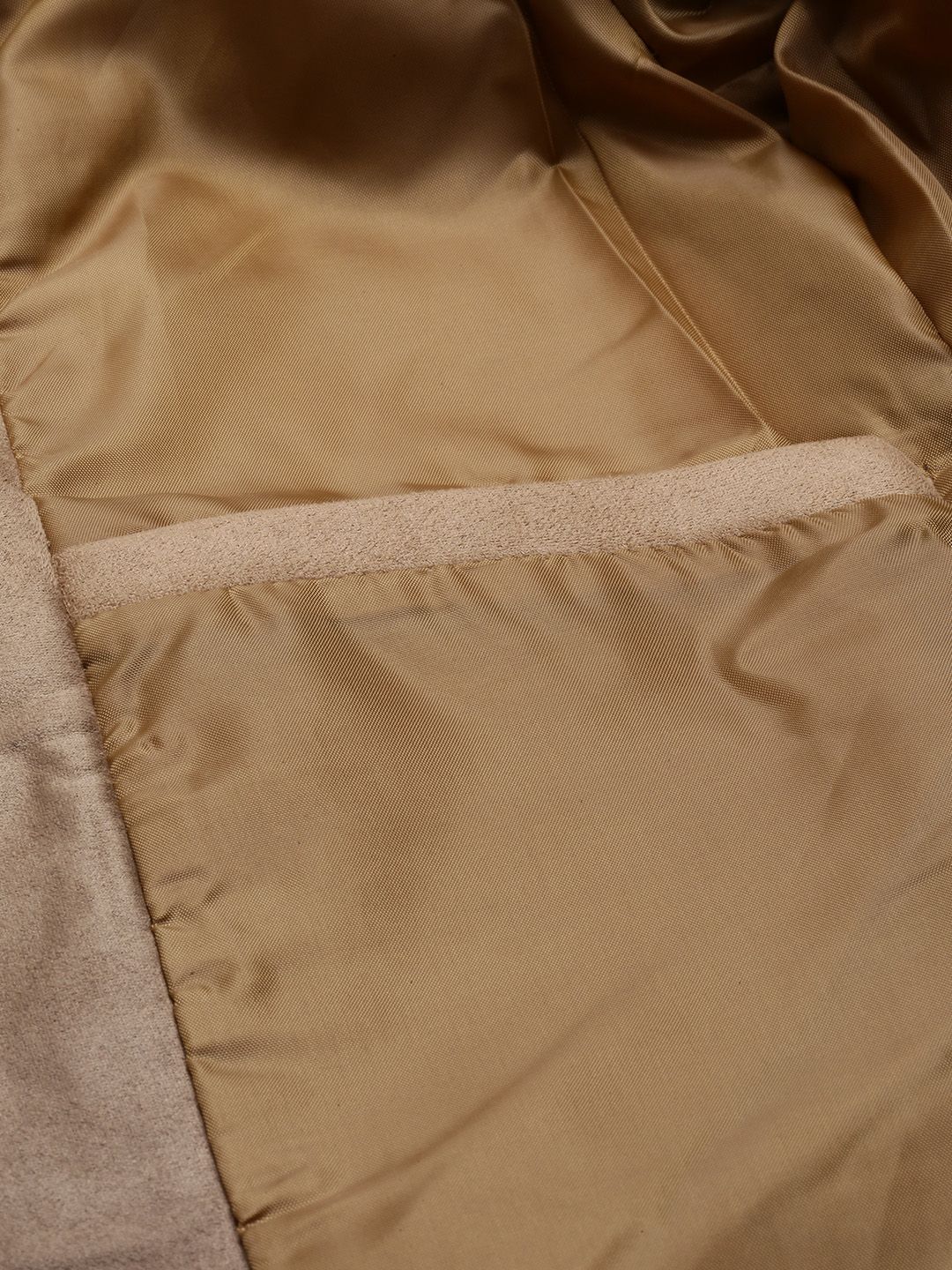 Campus Sutra Women Tan Brown Ombre-Dyed Suede Longline Overcoat
