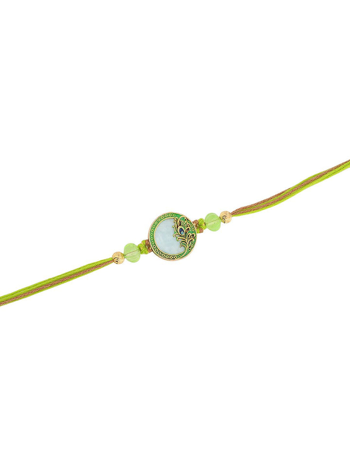 Voylla Vibrant Peacock Mor Pankh Benang Manik Rakhi