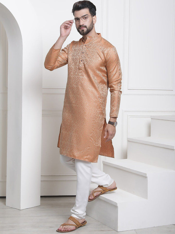 SOJANYA Motif Etnik Rekaan Tenunan Kolar Mandarin Jacquard Kurta