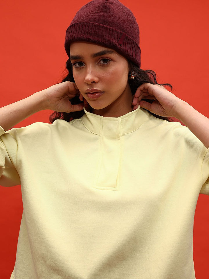 DressBerry Drop-Shoulder Sleeves Sweatshirt with Toggle Hem
