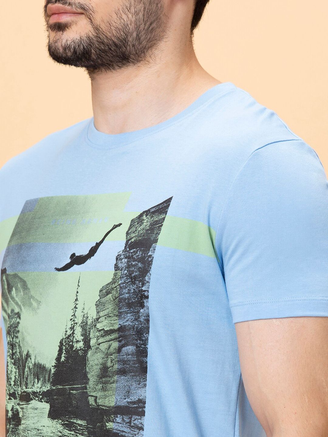 Being Human Graphic Printed Slim Fit Casual T-shirt