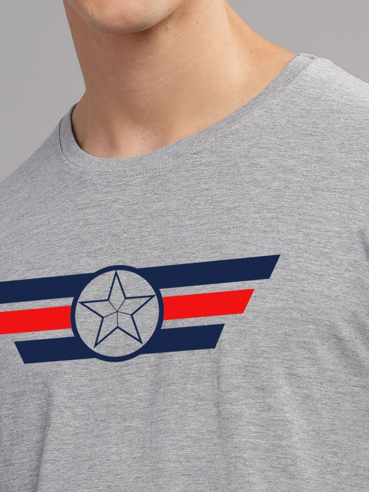 ADRO Men Printed Applique T-shirt