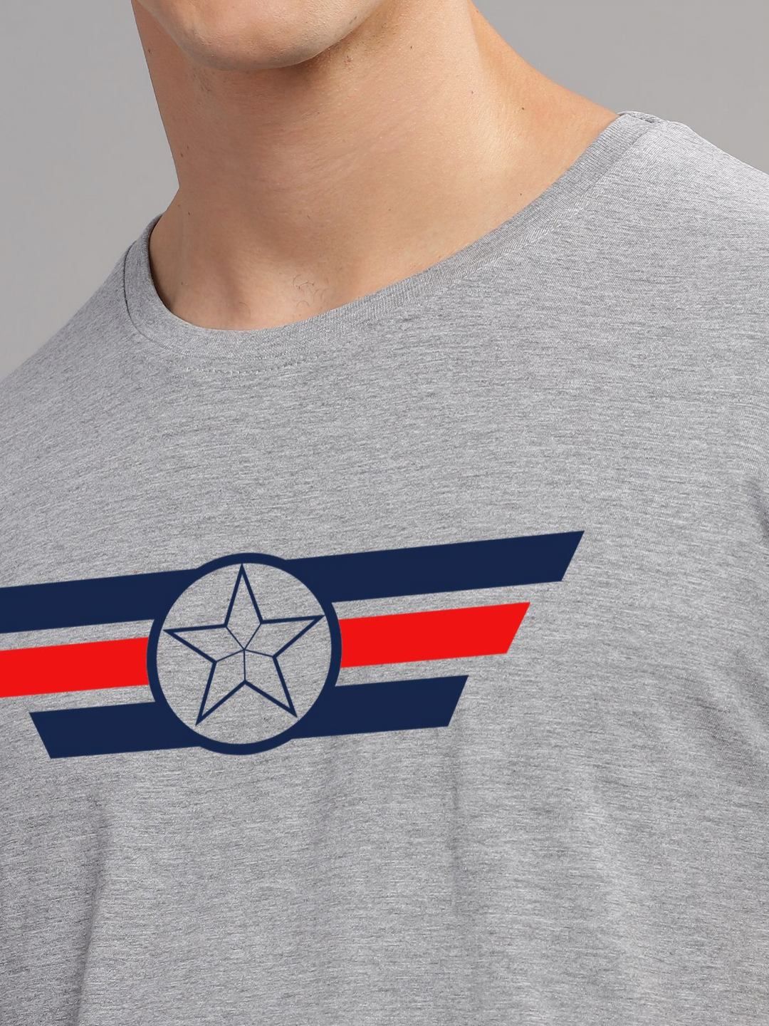 ADRO Men Printed Applique T-shirt