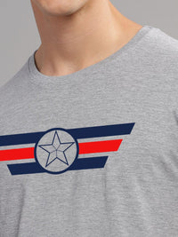 ADRO Men Printed Applique T-shirt