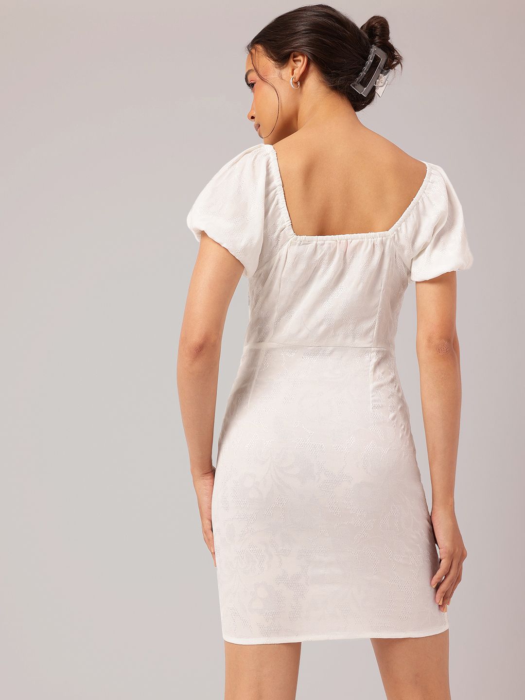DressBerry Girly Glam Ivory Mini Dress