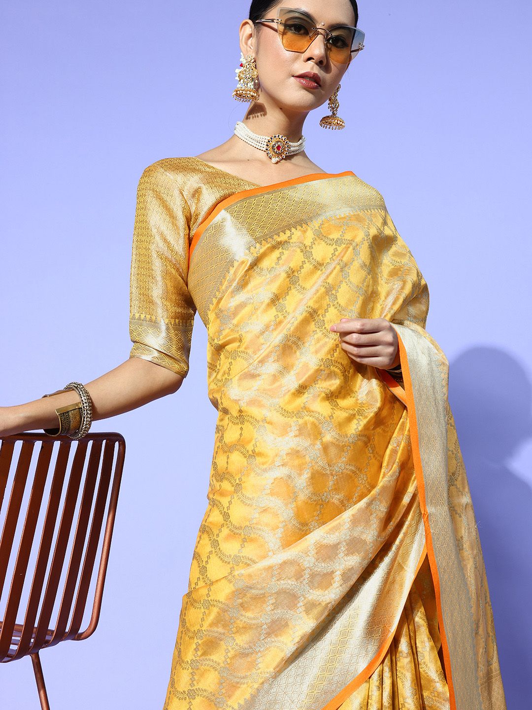 Saree mall Ethnic Motifs Saree With Woven Design Border