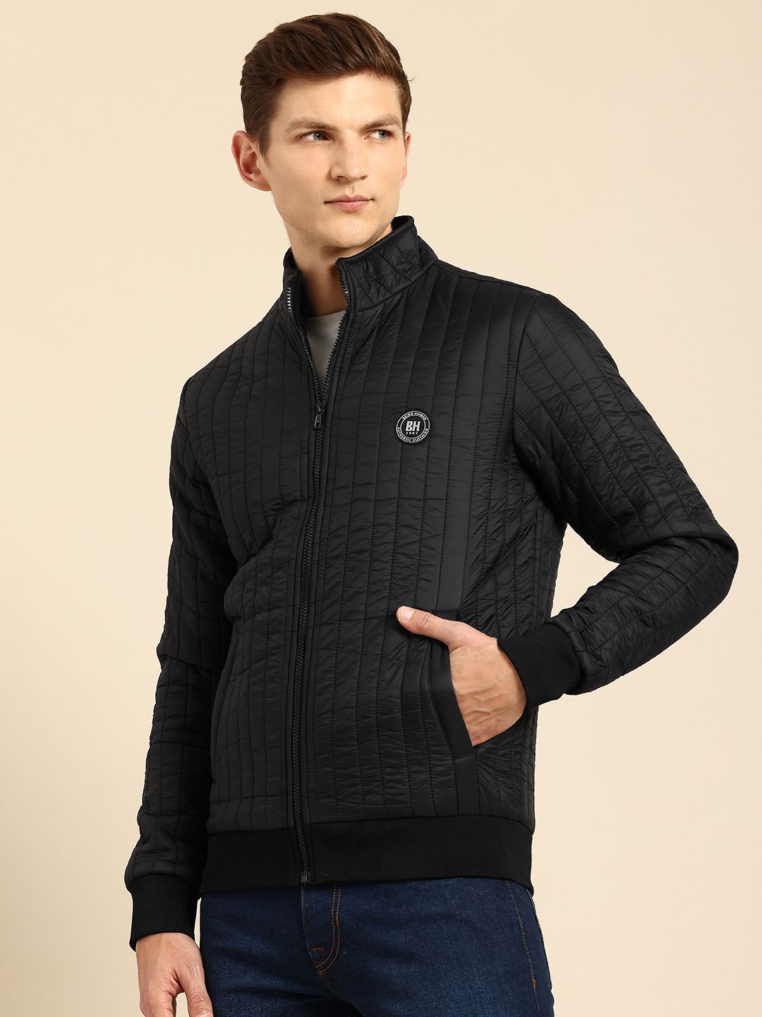 Being Human Mock Neck Padded Jacket