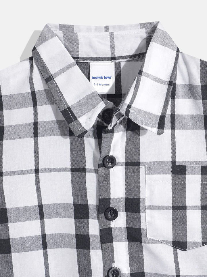 Moms Love Infant Boys Checked Pure Cotton Shirt