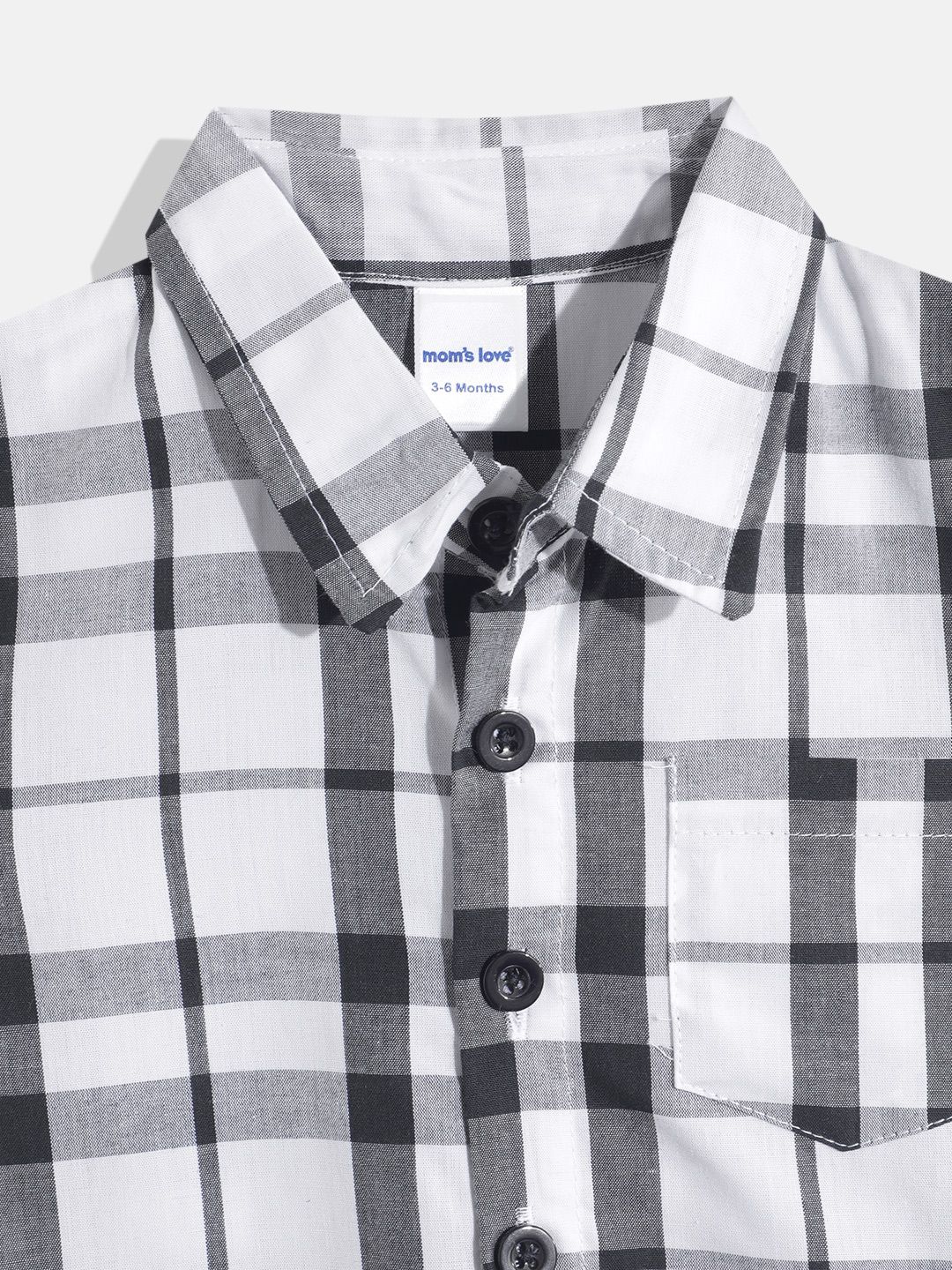 Moms Love Infant Boys Checked Pure Cotton Shirt
