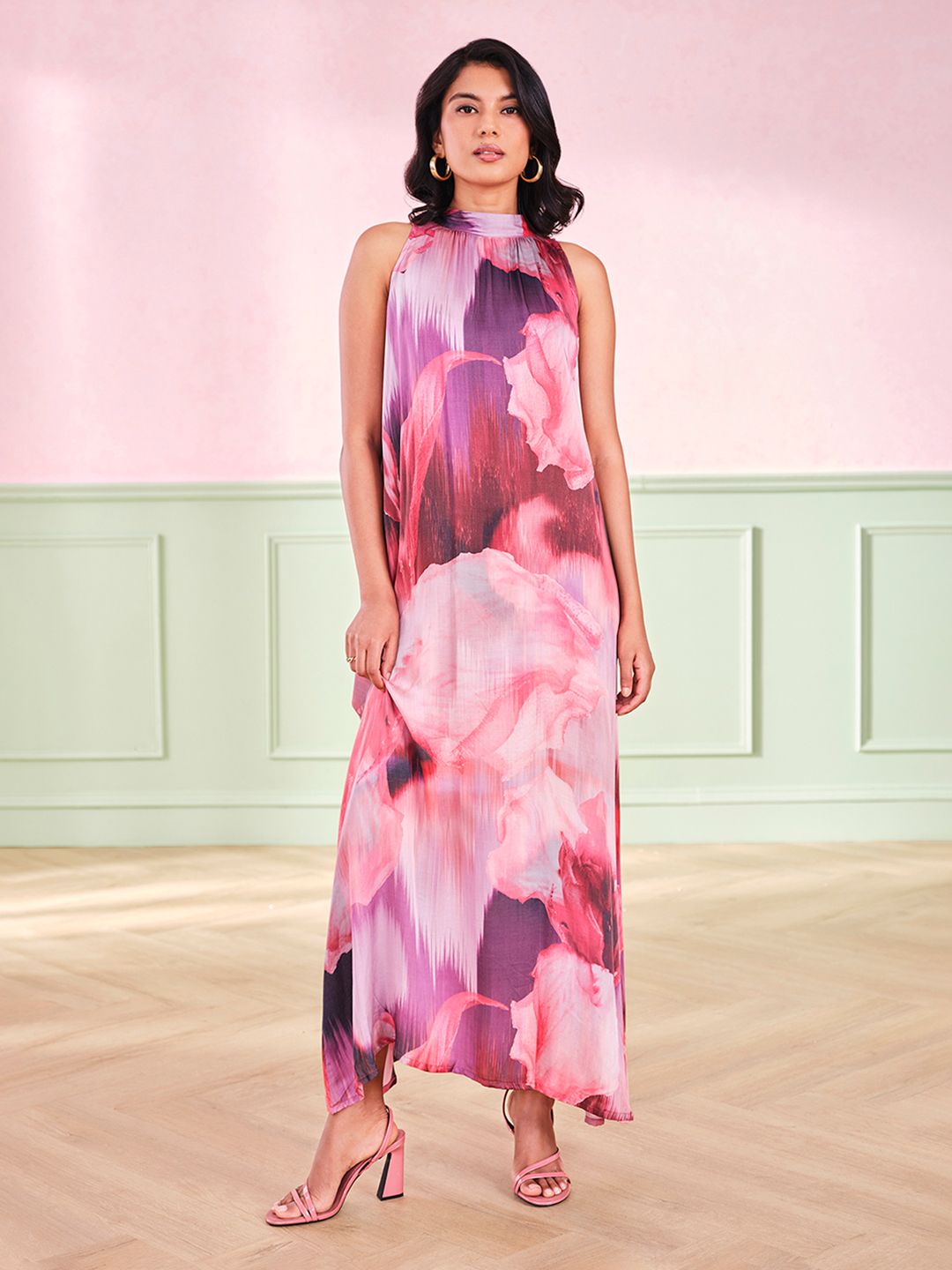 AND Women Floral Printed Sleeveless Maxi Dress