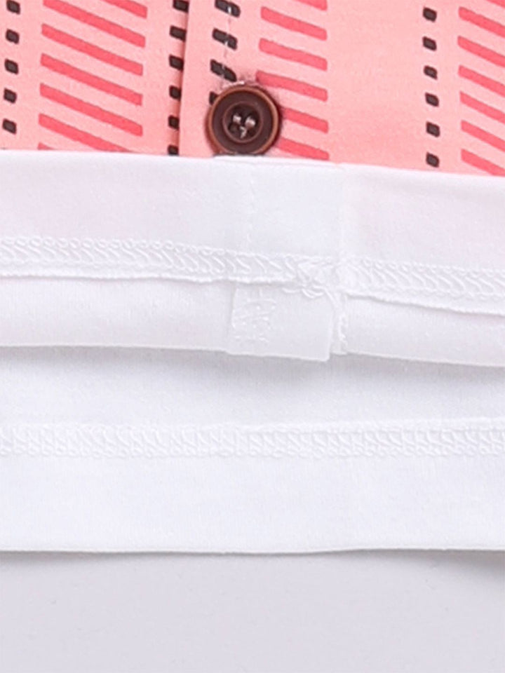Moms Love Infant Boys Printed Pure Cotton Shirt with Joggers