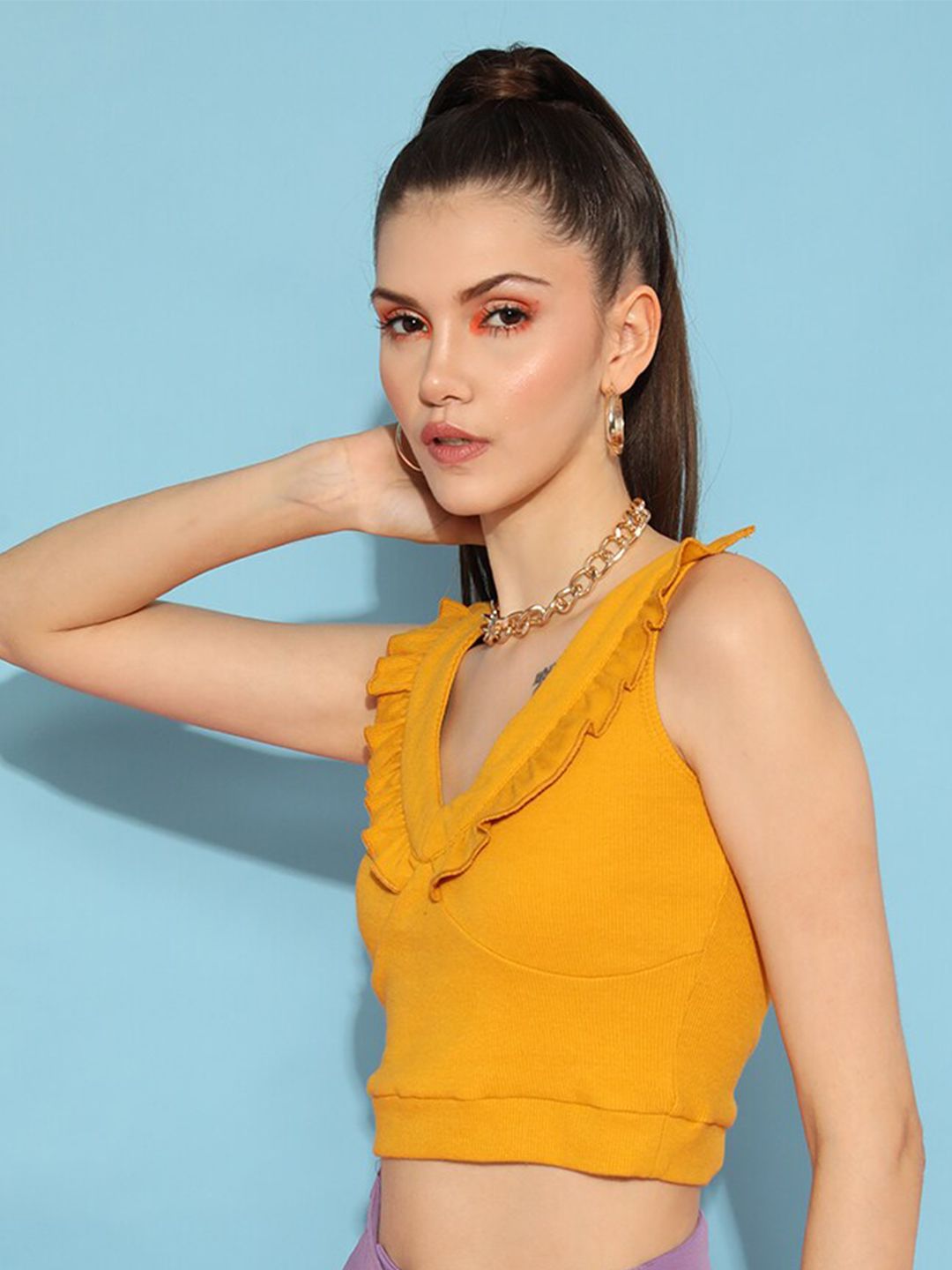 STREET 9 Mustard Solid Top