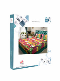 Myntra Elegant Homes Multicoloured Cartoon TC King Bedsheet with 2 Pillow Covers