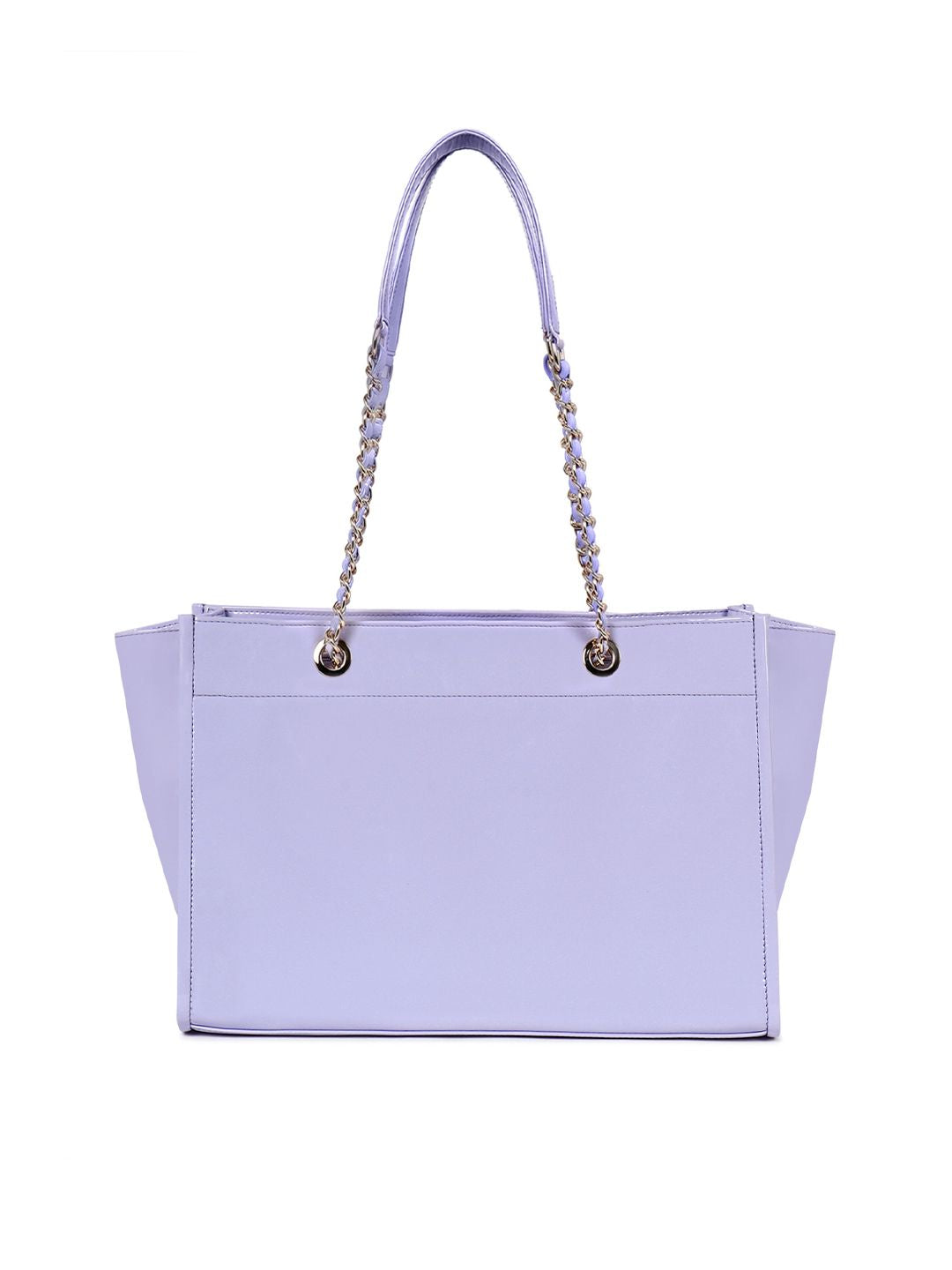 Berrylush Purple PU Structured Oversized Shoulder Bag