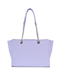 Berrylush Purple PU Structured Oversized Shoulder Bag