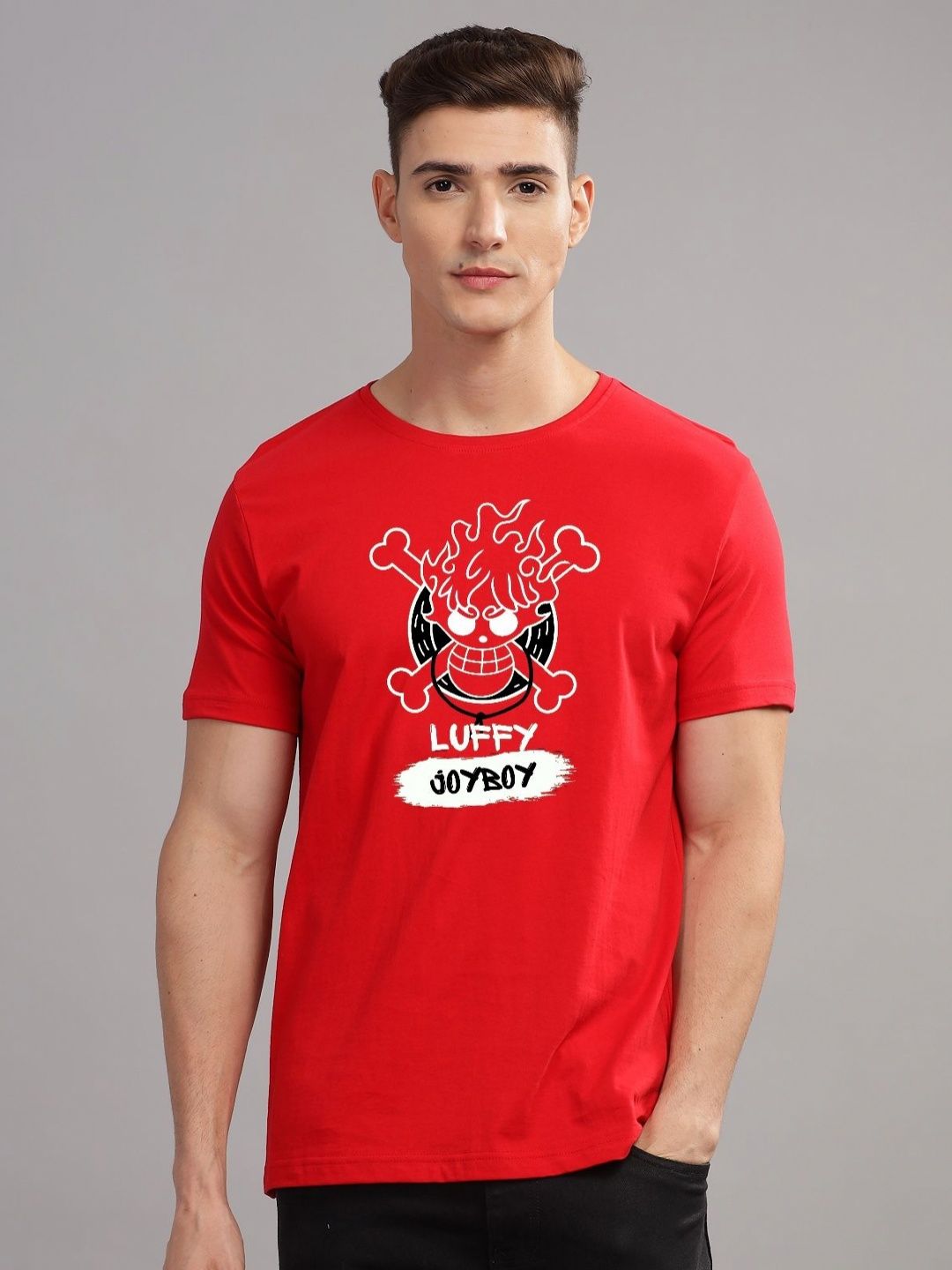 ADRO Men Printed Applique T-shirt