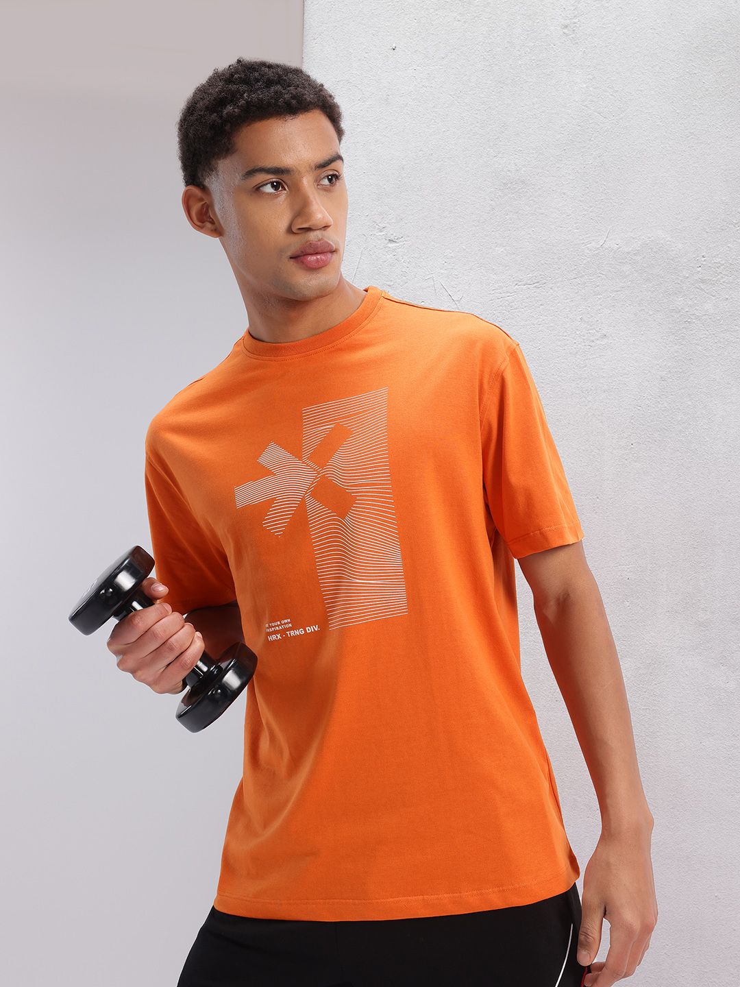 HRX by Hrithik Roshan Brand Logo Print Training T-shirt