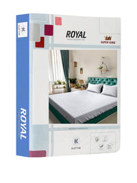KLOTTHE White Floral 400 TC King Size Bedsheet with 2 Pillow Covers