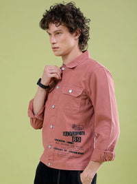 The Indian Garage Co Men Typography Denim Jacket with Embroidered