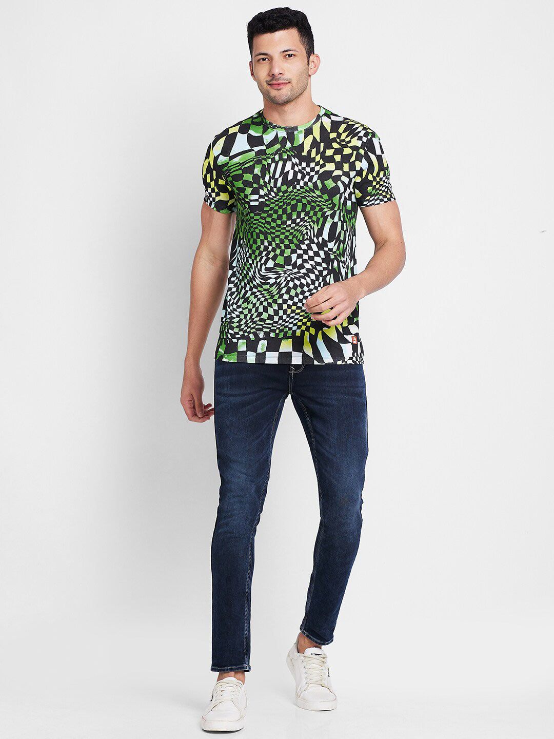 Being Human Abstract Printed Round Neck T-shirt