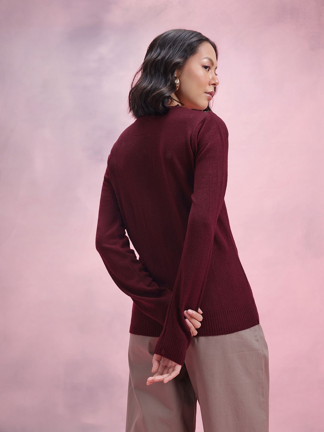 DressBerry Floral Embroidered Acrylic Pullover
