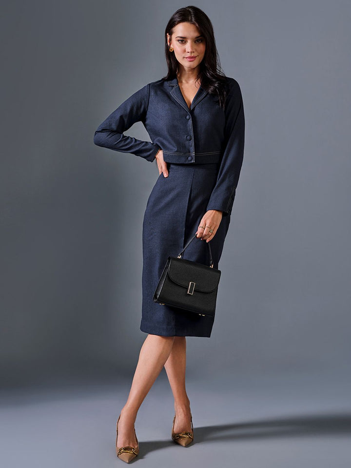 AND Women Solid A-Line Dress