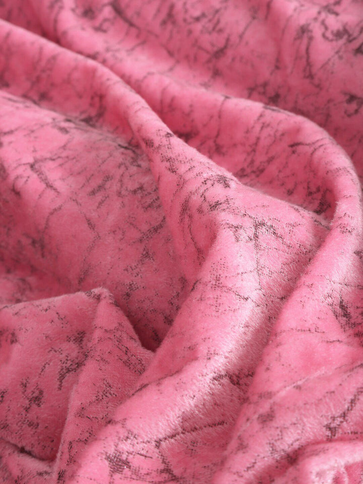 Cortina Pink & Black Set of 2 Printed Room Darkening Window Curtain