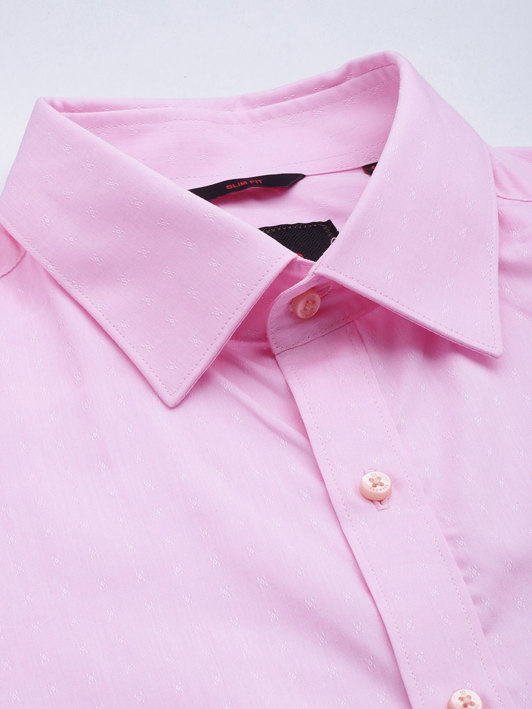 Raymond Pure Cotton Self Design Slim Fit Textured Formal Shirt