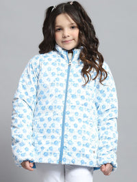 Monte Carlo Girls Mock Collar Solid Casual Reversible Padded Jacket