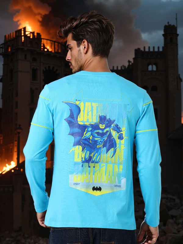 The Indian Garage Co Men Batman Graphic Printed Round Neck Cotton Slim Fit T-shirt