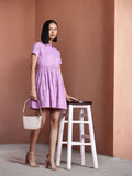 all about you Pure Cotton Schiffli A-Line Dress with Belt
