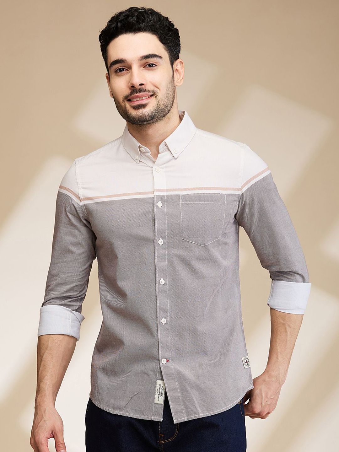 Being Human Men Slim Fit Horizontal Stripes Opaque Striped Casual Shirt