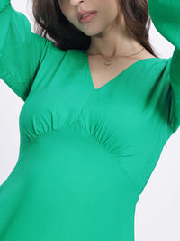 DressBerry Cinched Chic Empire Puff Sleeve Mini Dress