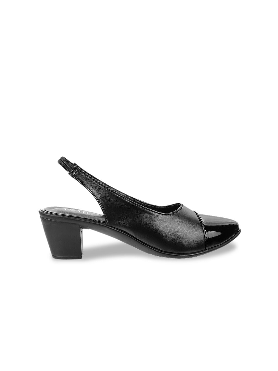 Metro Women Black Block Mules