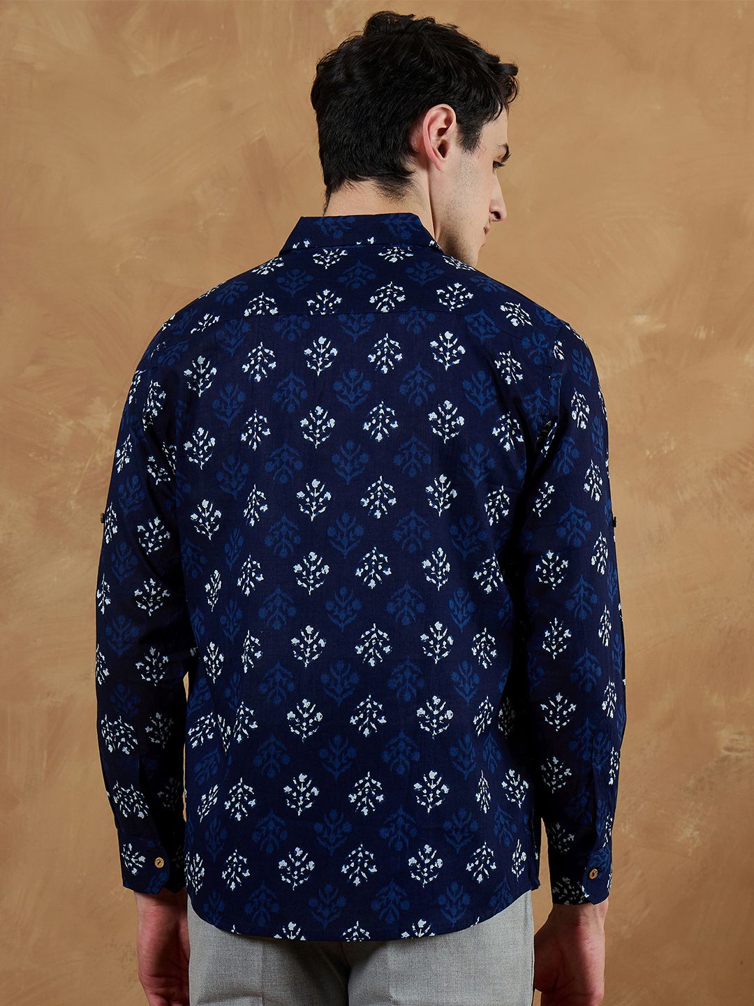 DENNISON Men Blue Regular Fit Printed Casual Shirt