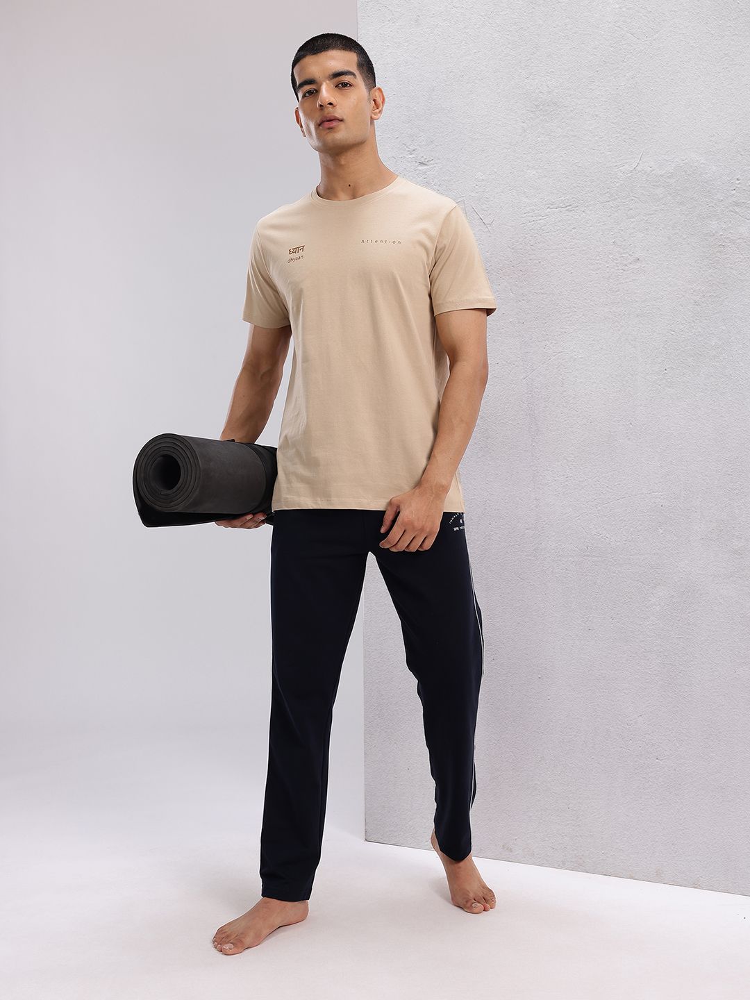 HRX by Hrithik Roshan Men Mid-Rise Yoga Track Pants with Contrast Piping