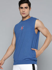 HRX by Hrithik Roshan Men Blue Printed Sweatshirt