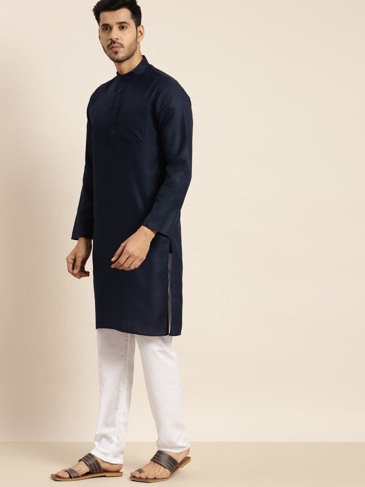Anug by SOJANYA Men Navy Blue Indigo Kurta
