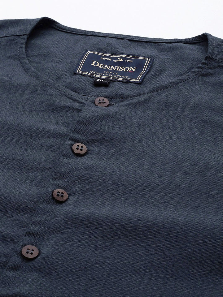 Dennison Men Linen Kurta Pepejal
