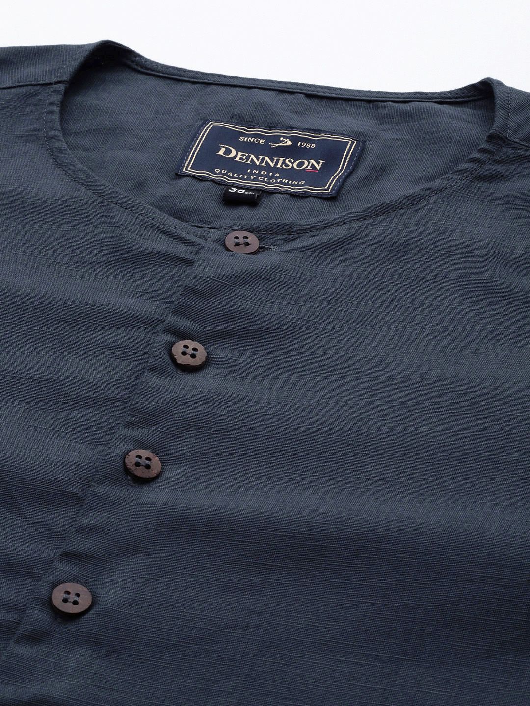 Dennison Men Linen Kurta Pepejal